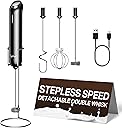 InstaWhisk Milk Frother with Variable Speed, Rechargeable Coffee Frother Wand with Detachable Double Whisk, Drink Mixer Handheld Electric Stirrer for Latte, Cappuccino, Matcha, Almond Milk, Protein