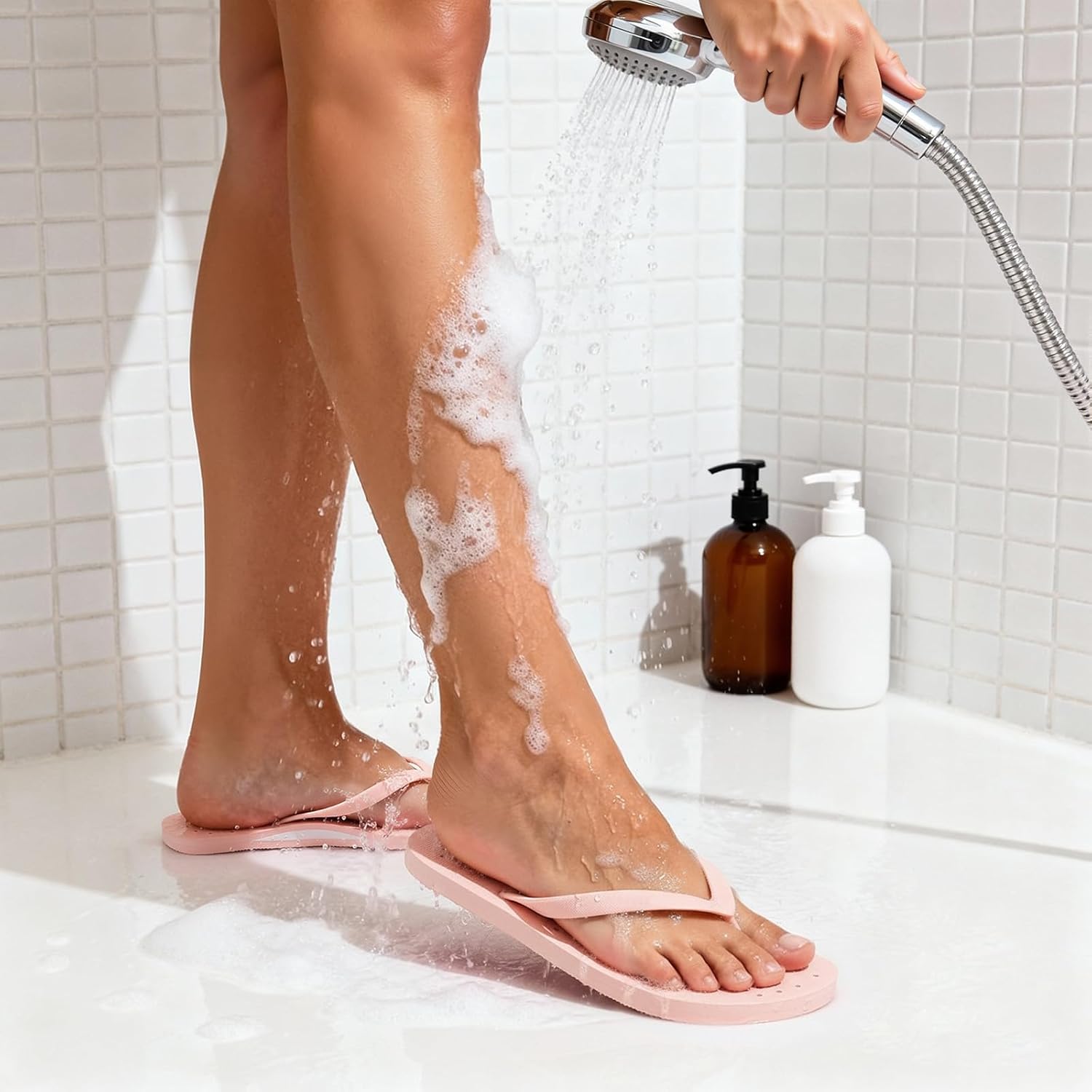 STQ Shower Shoes for Women Pool Beach Flip Flops with Arch Support Quickly Dry - Image 2