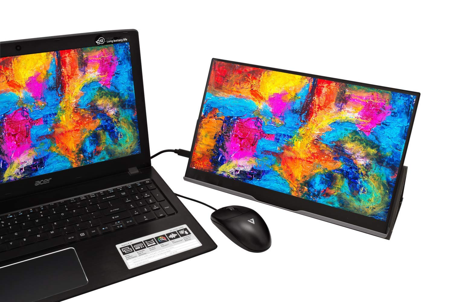 V 7 L 156 TCH-1 G 15.6インチFHDポータブルタッチスクリーンモニター