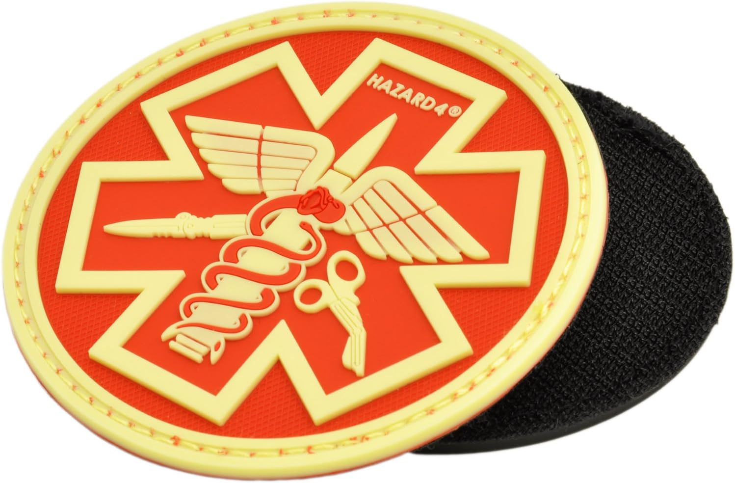 Hazard 4 3D Combat Caduceus Paramedic Morale Patch Glow in the Dark / Red