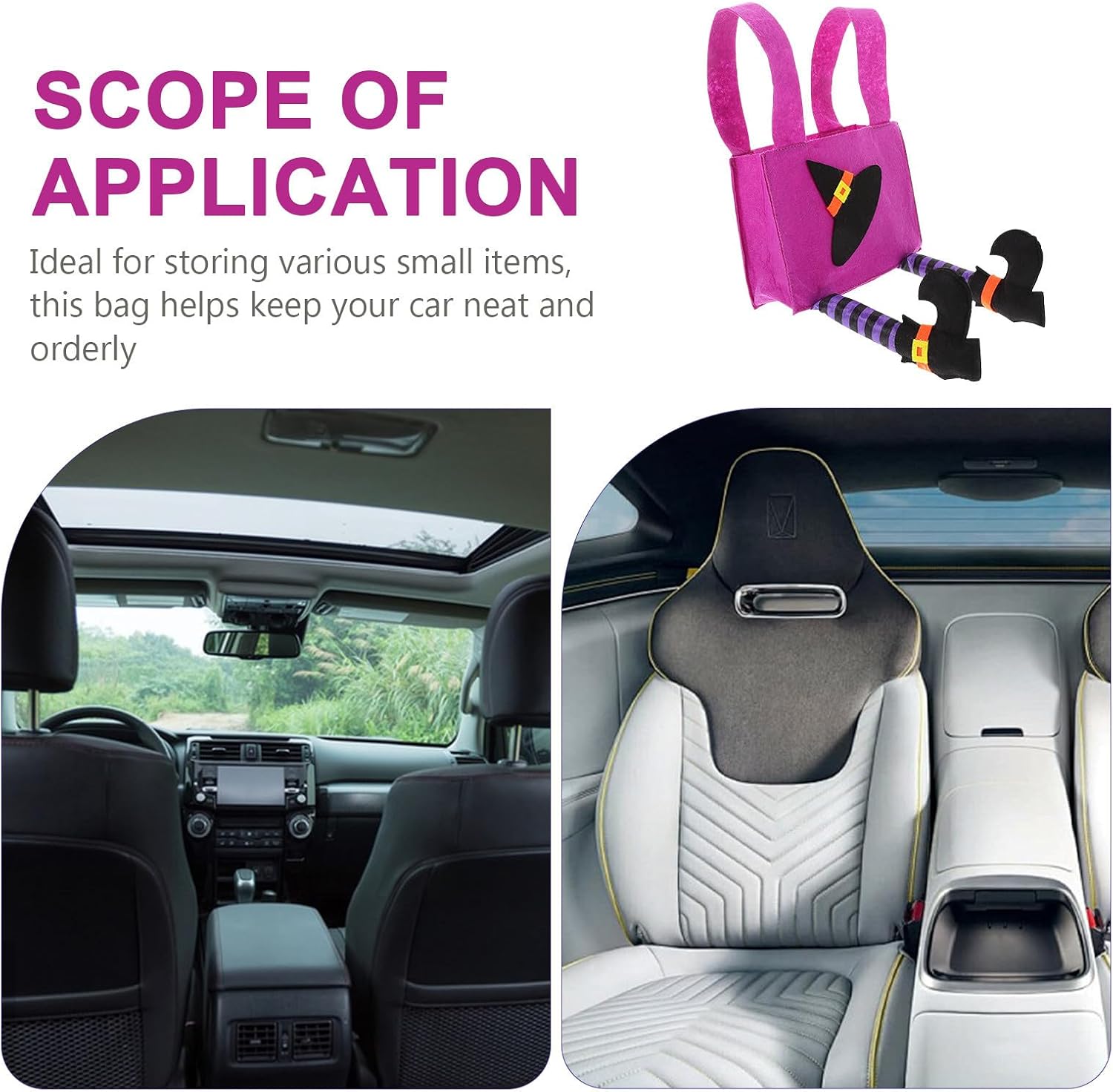 Halloween Trick or Treat Bags Black Polyester Car Organizer Season image 4