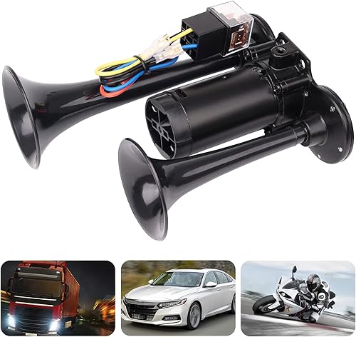 Miniatura 7 de Bocina de aire de 12 V y 150 DB para camión para tren, bocina de automóvil, bocina de aire ruidosa con compresor para camión, barco, tren, altavoz,