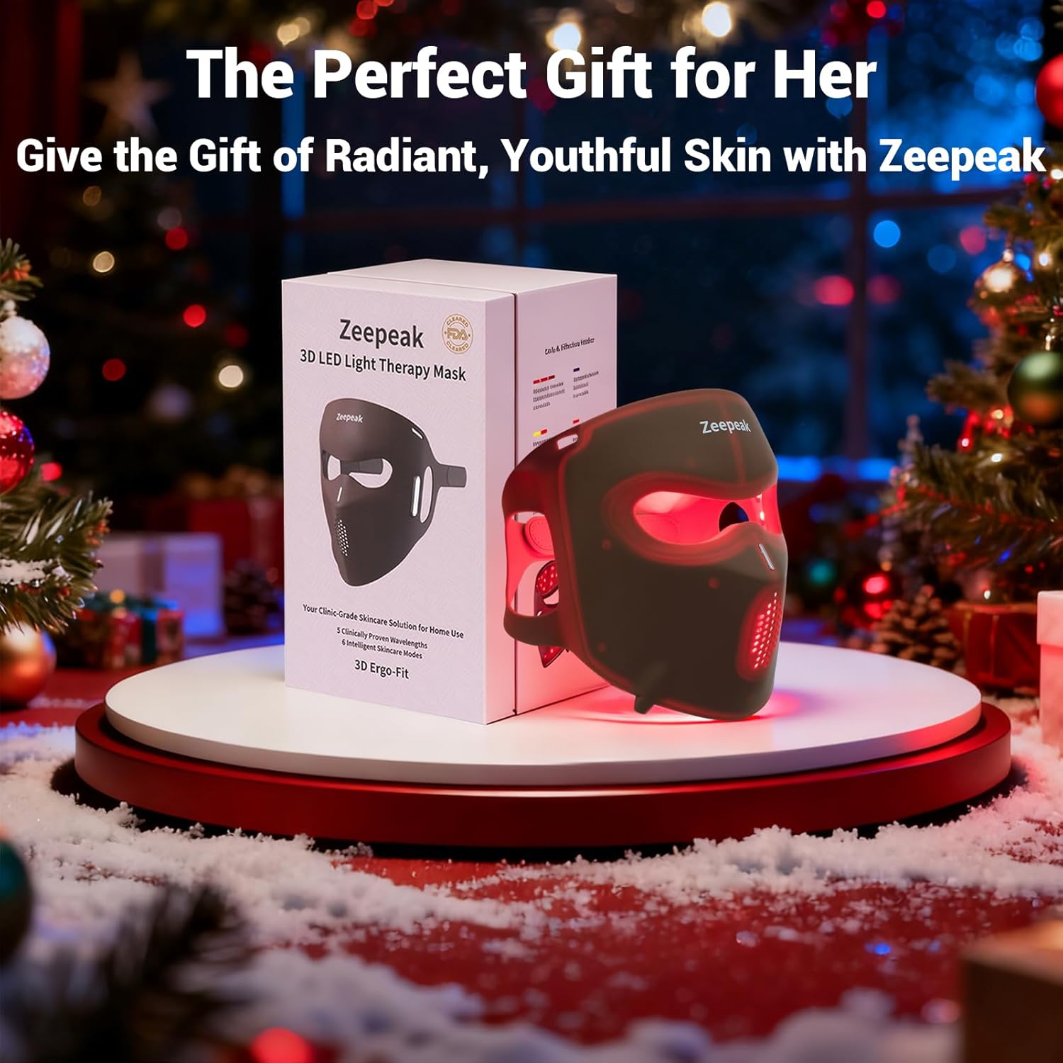 3D LED Red Light Therapy Mask, FDA-Cleared, 360 LEDs, Anti-Aging & Blemish Repair, 5 Modes Red, Blue, Yellow with 850nm & 1072nm Dual-NIR, Eye-Protection, Portable Design for Home Travel - Image 10