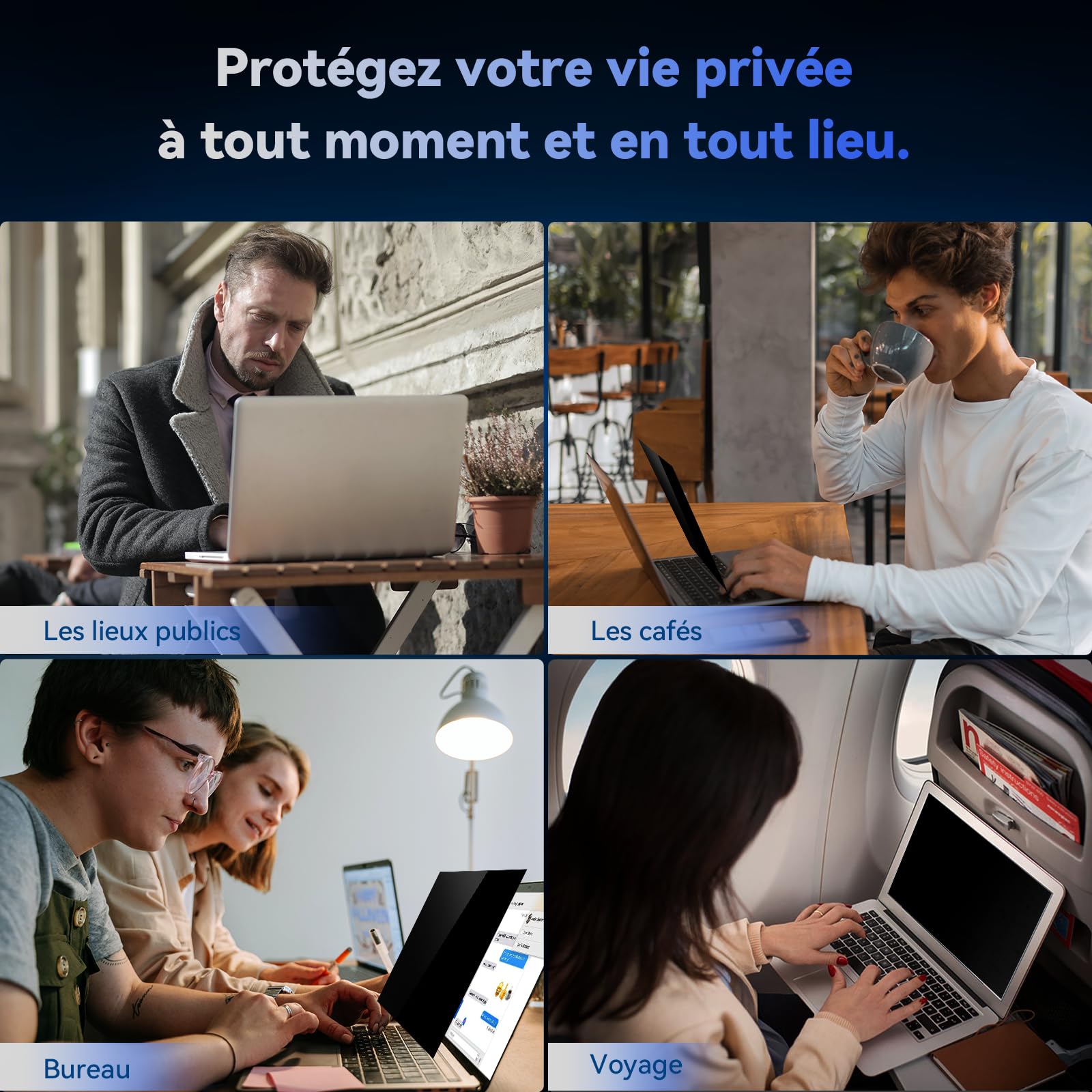 Filtro Privacy Magnetico 13.3 Pollici 16:10 per Schermo Del Computer Portatile, Rimovibile Protezione Schermo Anti Luce Blu Compatibile con Dell/ASUS/HP/Acer/Lenovo/Thinkpad/Samsung/Sony