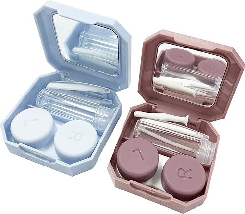Miniatura 11 de Kit de viaje para lentes de contacto, a prueba de fugas, lindo color, aplicador de lentes de contacto con botella de solución de espejo para uso