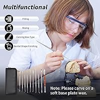 Vista 4 de 10 piezas de herramientas de tallado de cera, instrumentos de encerado dental con estuche, juego de talladores de cera de acero inoxidable