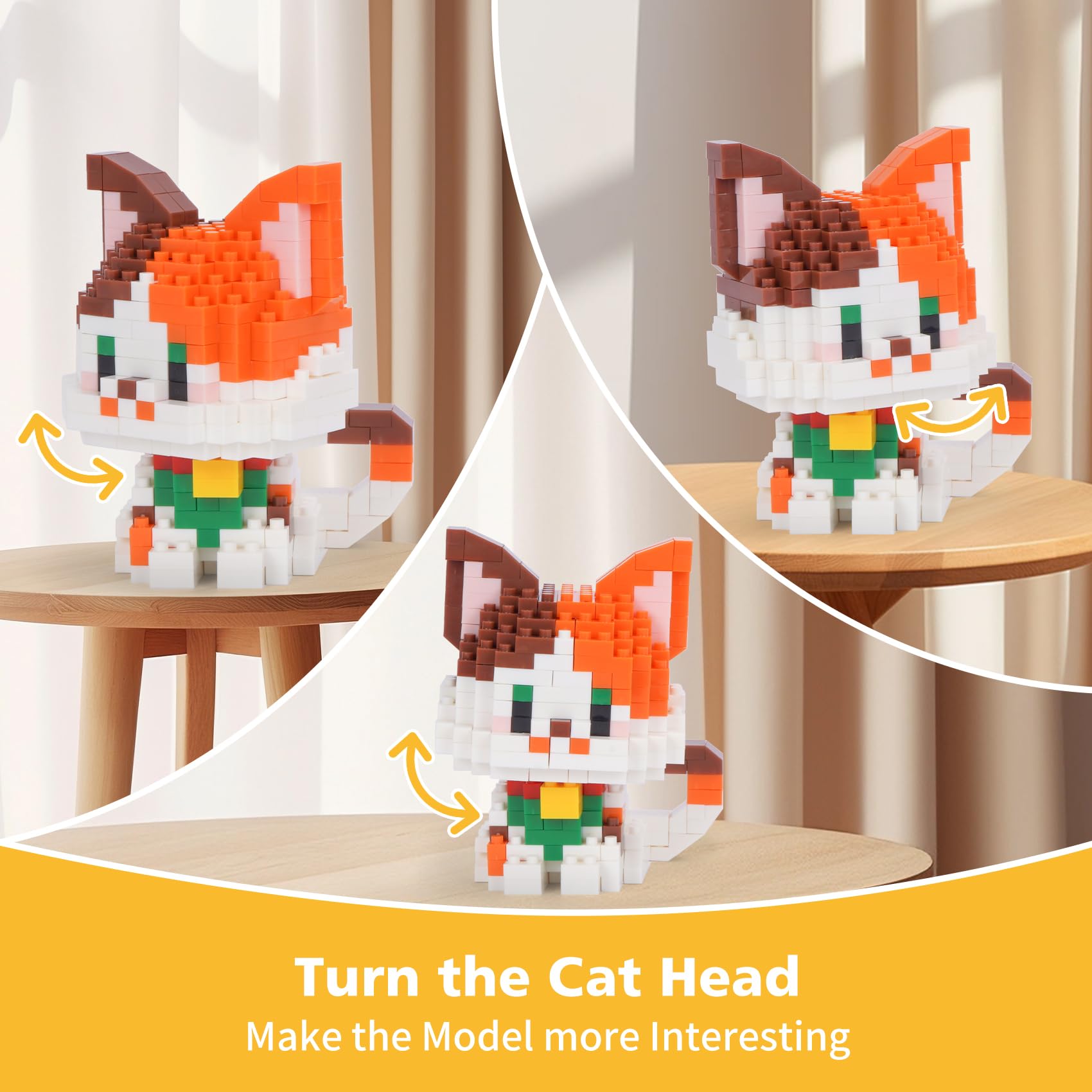 LULUFUN Lovely Cat Building Blocks Set, Mini Building Toy - Image 2