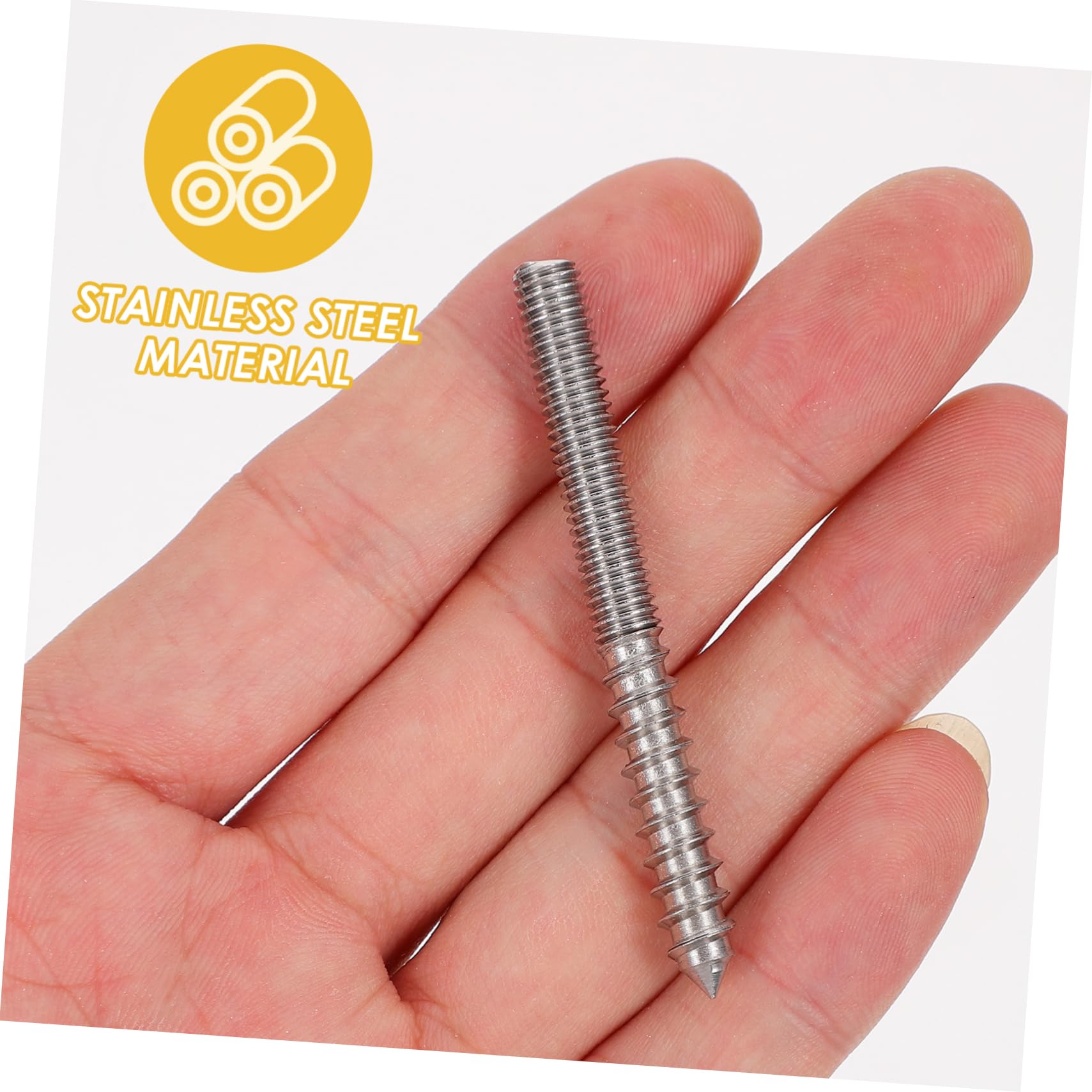 DOITOOL 304 Stainless Steel Double Headed Hexagon Bolts *60 Thread Self-Tapping Screws Neat Finishing for Machinery