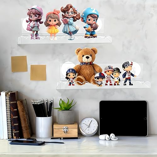 Miniatura 4 de Paquete de 2 Estantes con Ventosa, Estante para Plantas de Ventana de 9 Pulgadas, Sin Perforación Estante de Pared con Ventosa para Interiores,