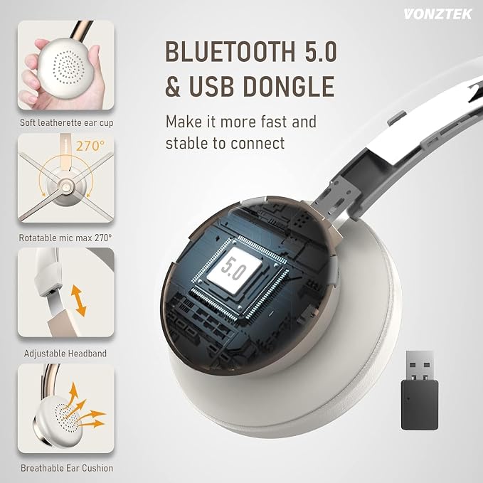 Auricular inalámbrico Vonztek con micrófono Bluetooth 5.0 miniatura 2