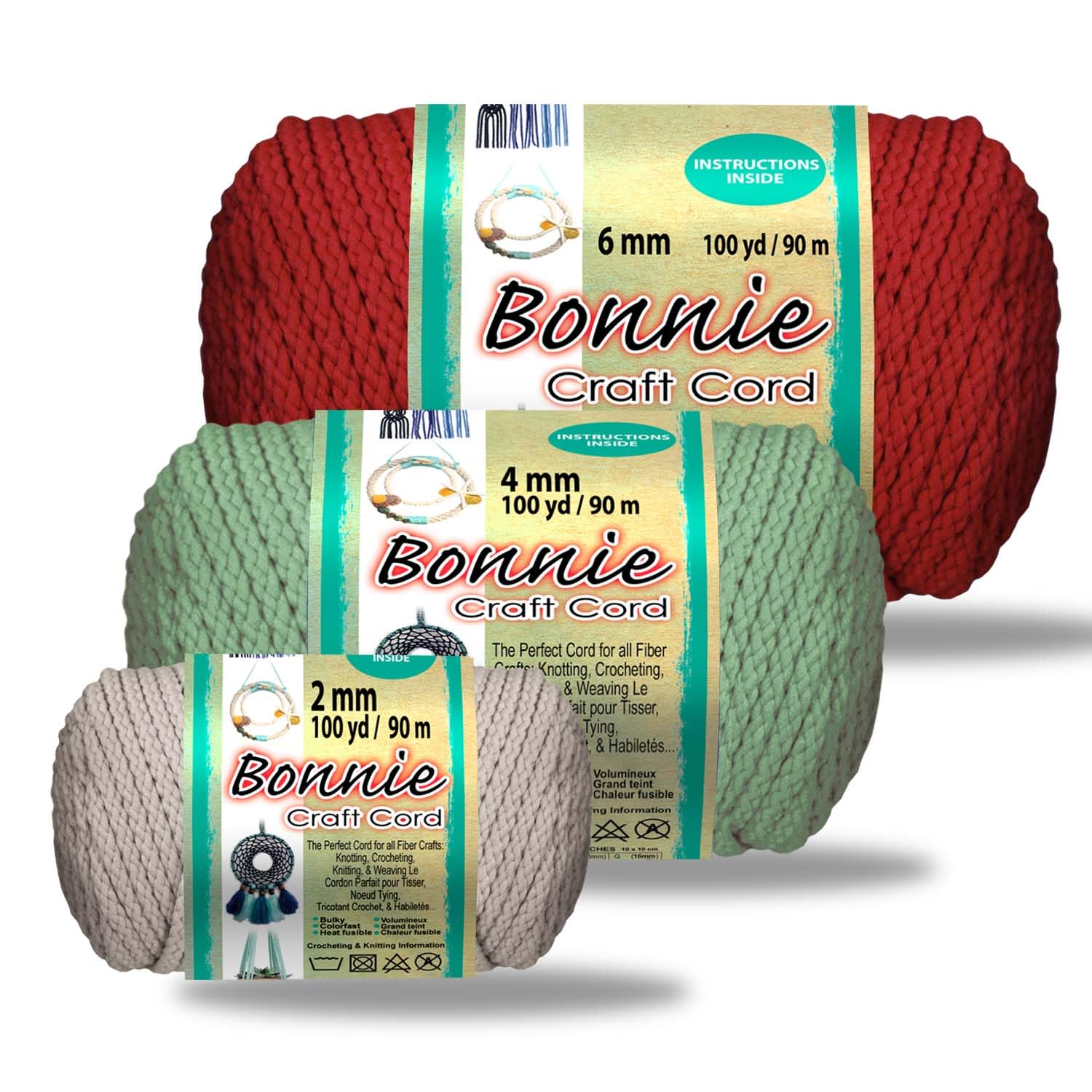 Corde tressée macramé 5mm 100m - 31 COULEURS