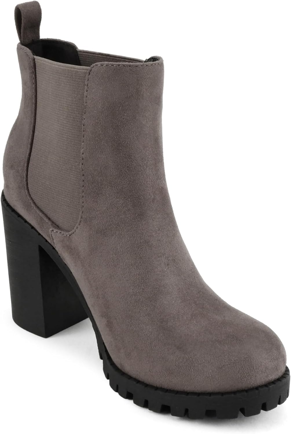 Soda Glove - Ankle Boot w/Lug Sole Elastic Gore and Chunky Heel - Image 4