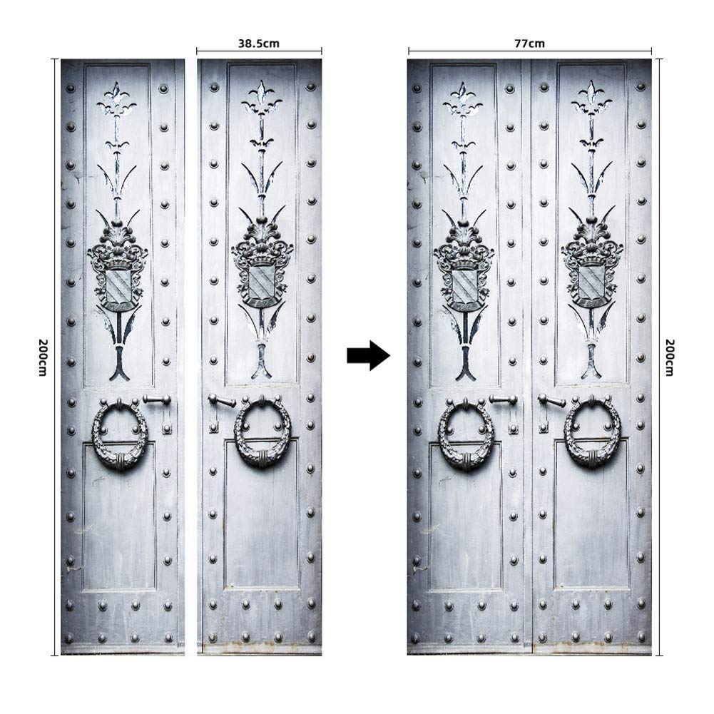 Sticker porte effet 3D au motif de simulation géométrique pour intérieur