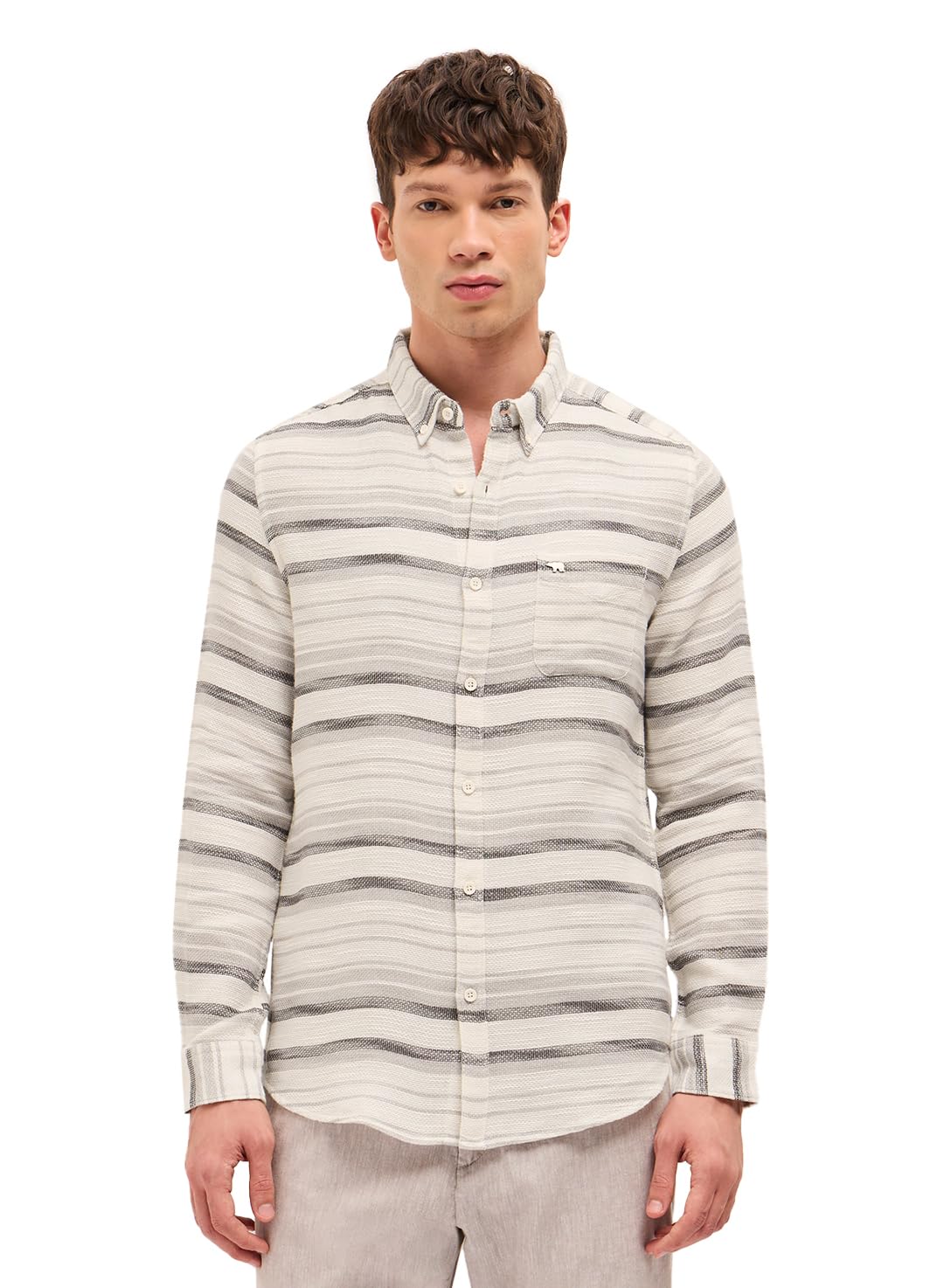 the bear house Men Striped Cotton Slim Fit Casual Shirt-picture-28