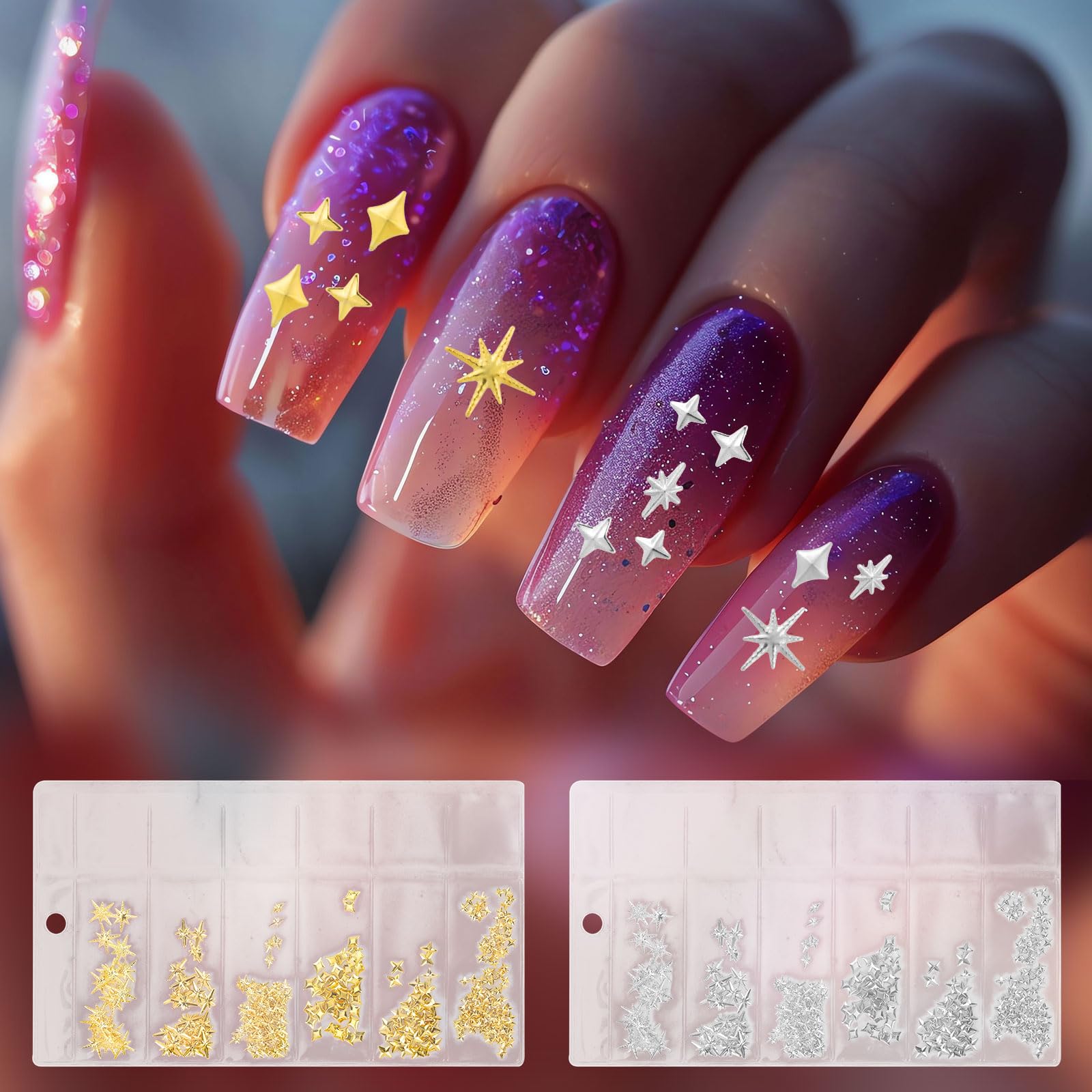 BOXOB 800pcs Star Nail Charms - Image 3