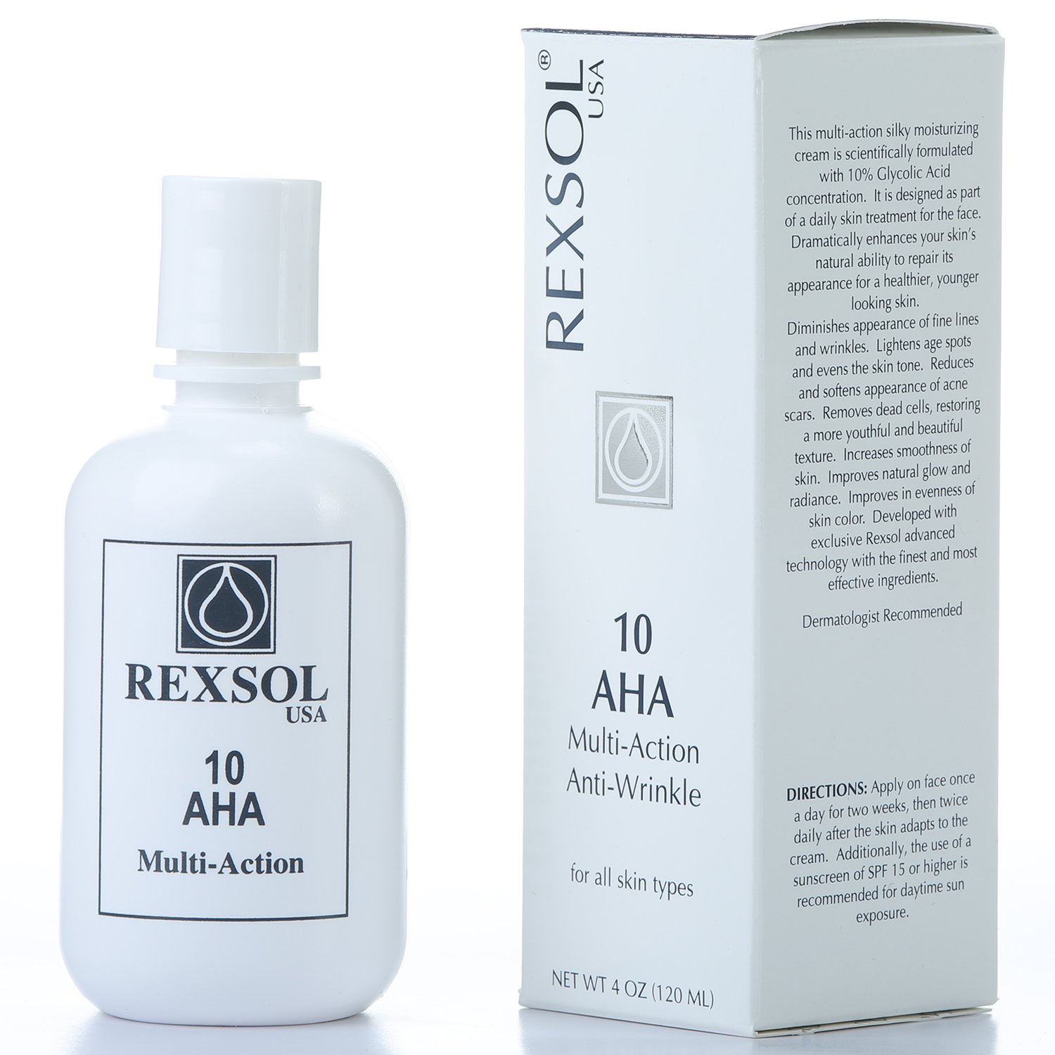 REXSOL 10 AHA Multi-action Anti-Wrinkle Cream | With Vitamin E, Algae Extract, Ginseng Extract, Calendula Extract,Caviar Extract | Diminishes