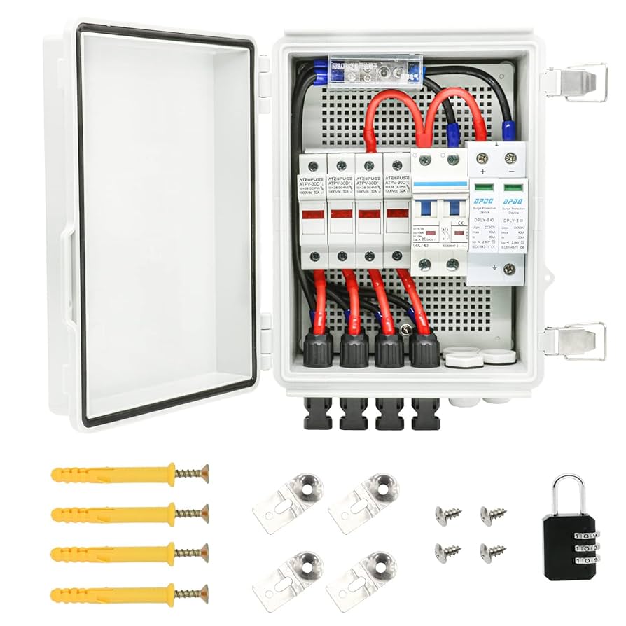 Amazon.com: 4 String Solar Combiner Box, IP65 Waterproof PV