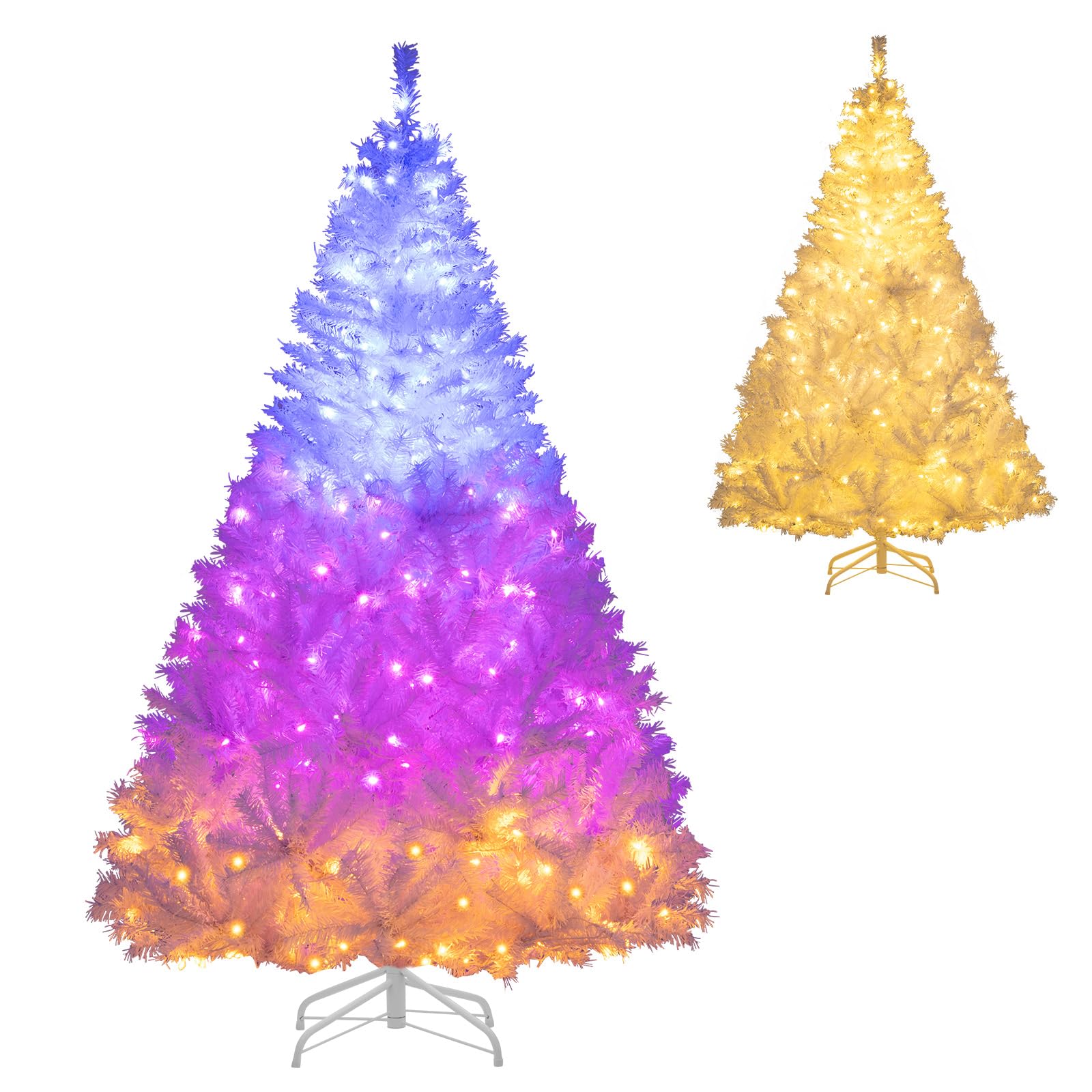 Amazon.com: Goplus 6 FT Pre-Lit White Artificial Christmas Tree