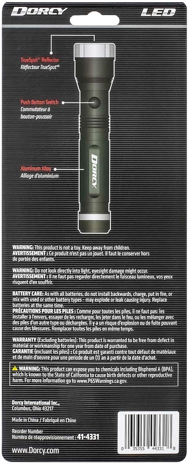Dorcy flashlight head with power button