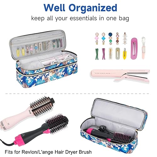 Miniatura 2 de Bolsa de transporte de viaje de doble capa compatible con cepillo secador de pelo Revlon de un solo pasovoluminizadorestilizadorherramientas