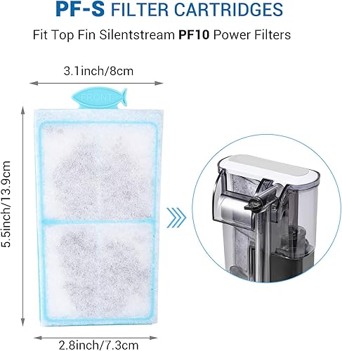 Miniatura 6 de Silenstream PF-S - Cartucho de filtros pequeños de algodón grueso con filtro de zeolita para acuario de repuesto para filtros de potencia TOP FIN