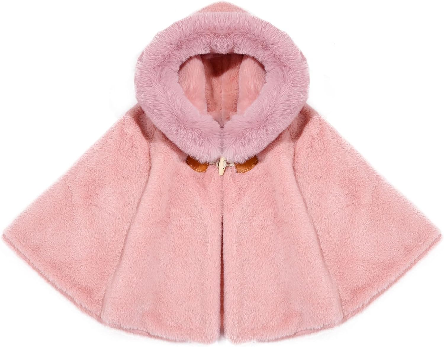 Baby Toddler Girls Cartoon Fleece Hooded Cloak Capes Winter Warm Poncho Coat Snowsuit Outwear