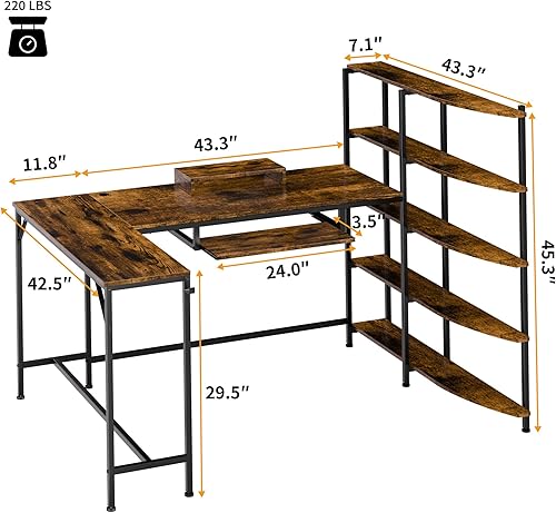 Miniatura 2 de SUNLEI Escritorio para computadora de 39 pulgadas, escritorio de oficina en casa, escritorio para juegos de escritura con bolsa de almacenamiento,