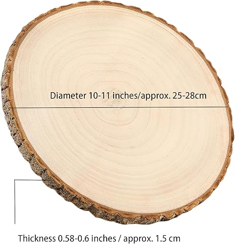 Miniatura 9 de Rebanadas grandes de madera sin terminar para centros de mesa, 1 pieza de 9 a 10 pulgadas, centros de mesa de madera natural para mesas, centros de