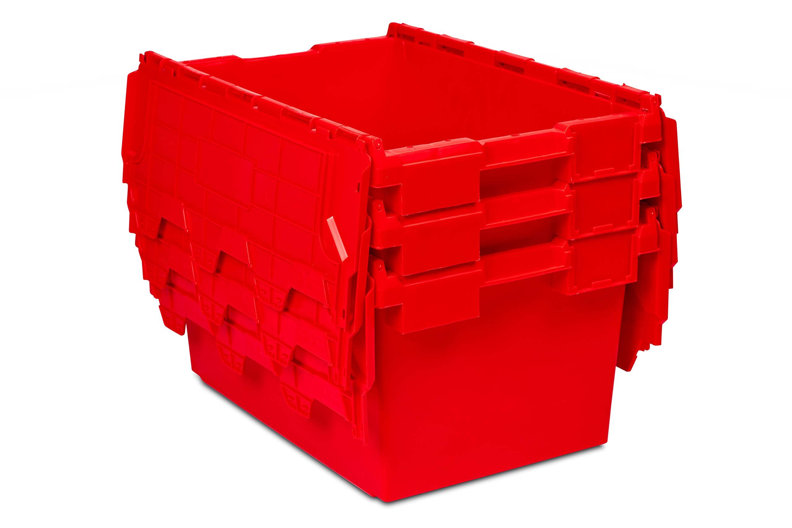 5x New 80 Litre Red (Not Recycled) Plastic Storage Boxes Crates Totes