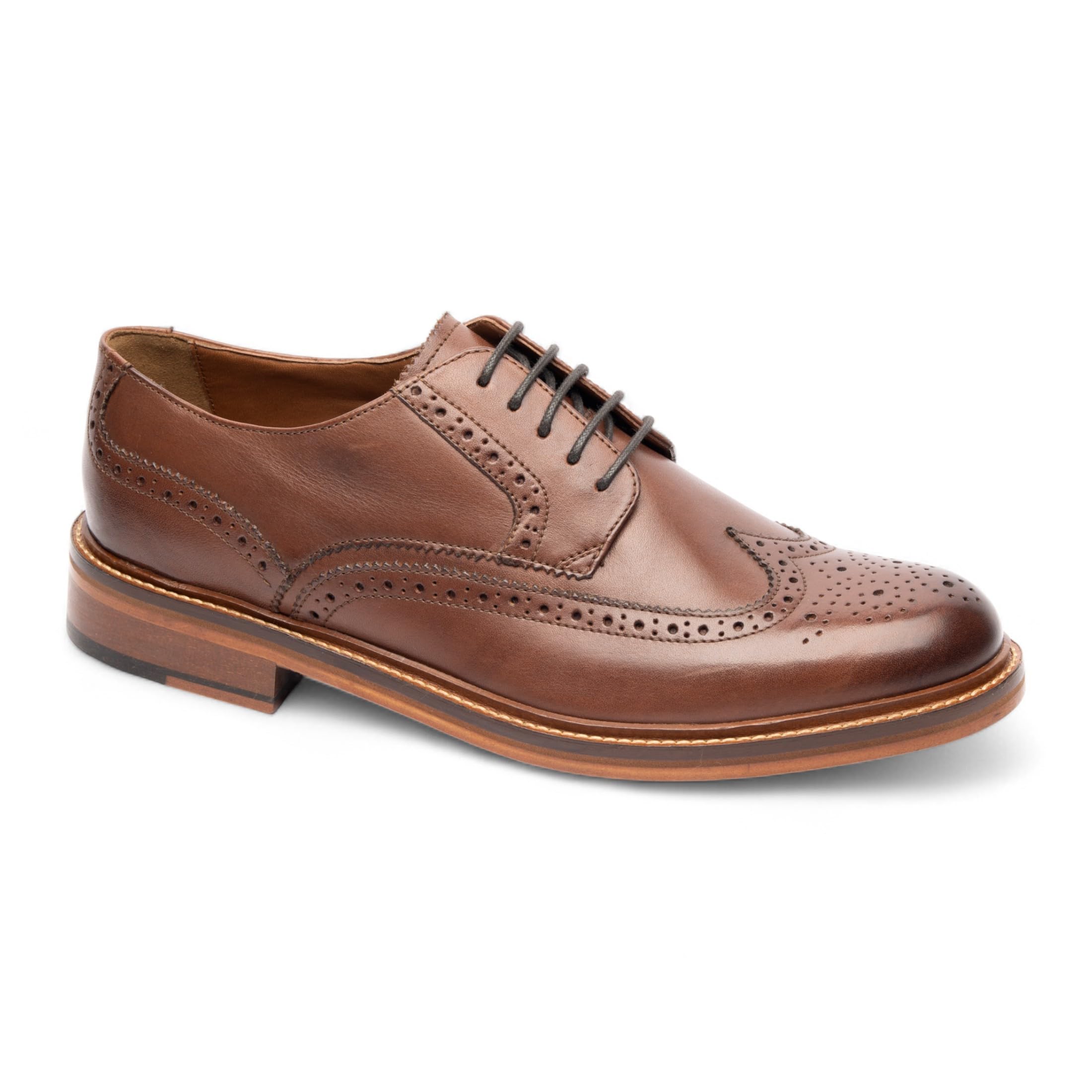 Scarpe Eleganti da Ufficio in Pelle Marrone Derby Brogue Oxford da Uomo Chapman & Moore
