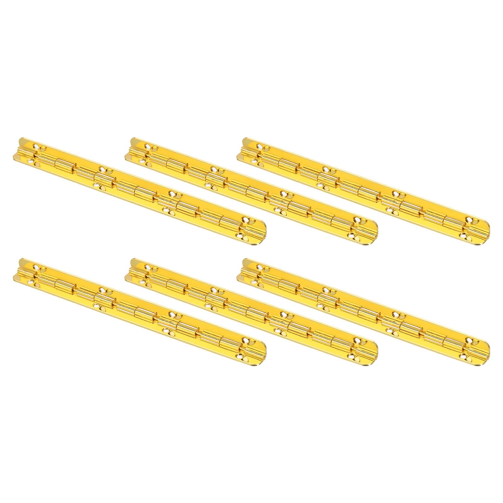 Charnière pliable 90 degrés 150x10mm dorée pour armoire et boîte en bois (Lot de 6)