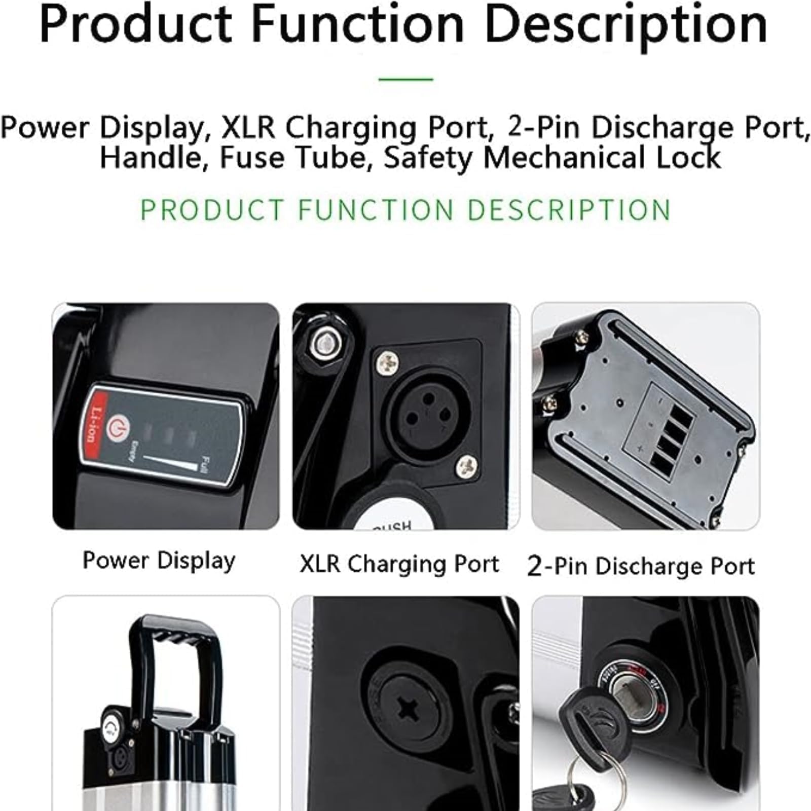 Batteria per Bici elettrica da 48 Volt Batteria per Bici elettrica 36V 48V 15.6Ah 18Ah 21Ah Batteria al Litio Impermeabile per Motore E-Bike 36V 48V (48V 15.6Ah)