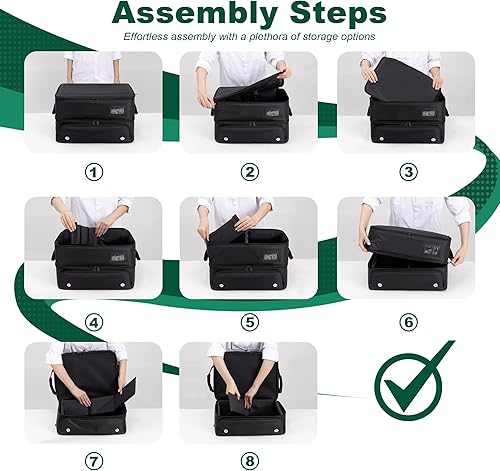 Miniatura 4 de Organizador de maletero de golf de 2 capas, plegable y plegable, bolsa de golf impermeable con compartimento de ventilación independiente para 2