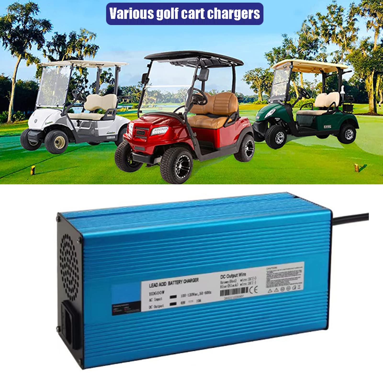Cargador De Batería De Repuesto para Carrito De Golf De 36 Voltios Y 12 Amperios con Enchufe De Estilo D para Carga De Baterías De Coche De Club De Carrito De Golf