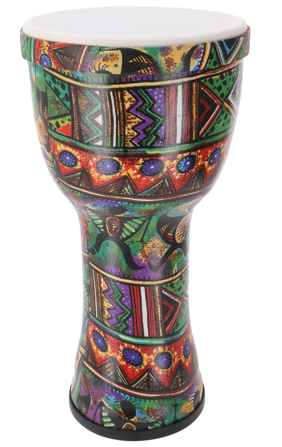 GURU SHOP Kolorowy djembe, drewniany bęben perkusyjny, instrument dźwiękowy - motyw 5,42 cm, wielokolorowy, instrumenty muzyczne