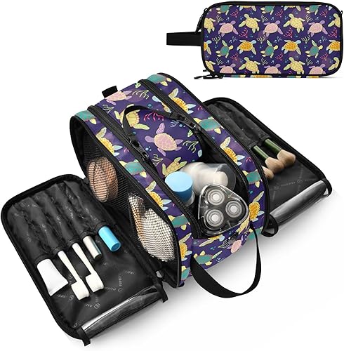 Miniatura 8 de Wudan Sea Turtles Algae Cosmetic Bags Waterproof Makeup Cosmetic Bag for Travel Organizer 11 x 7 Inches