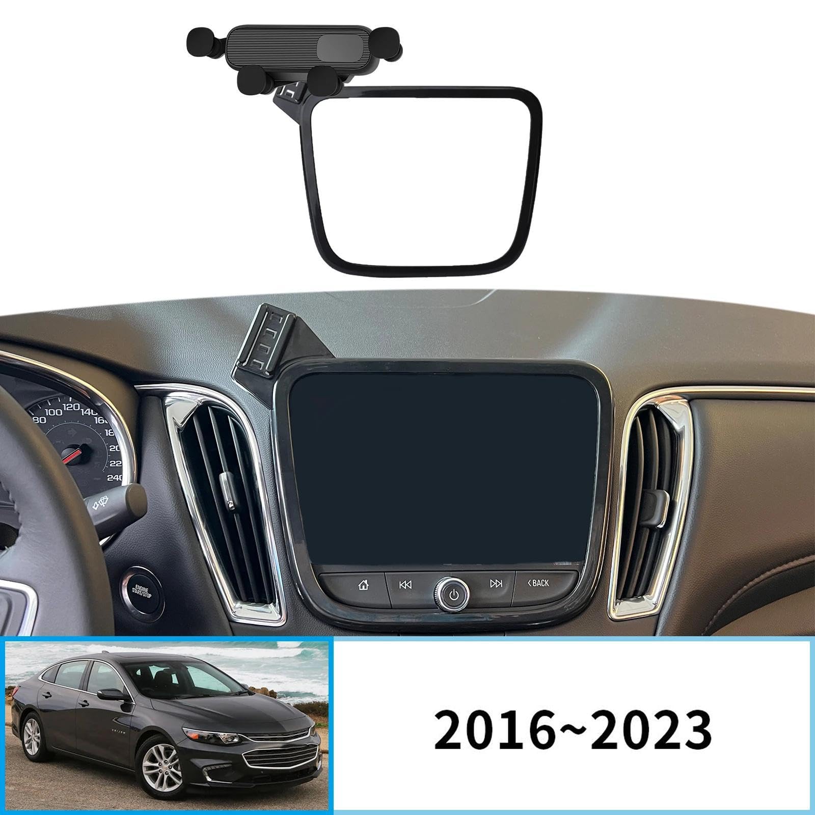 Uchwyt Samochodowy na Telefon dla Chevrolet Malibu 2016-2023, uchwyt na telefon komórkowy dla samochodu, ekran, stała podstawa, stojak na nawigację GPS (podstawa i uchwyt 8)