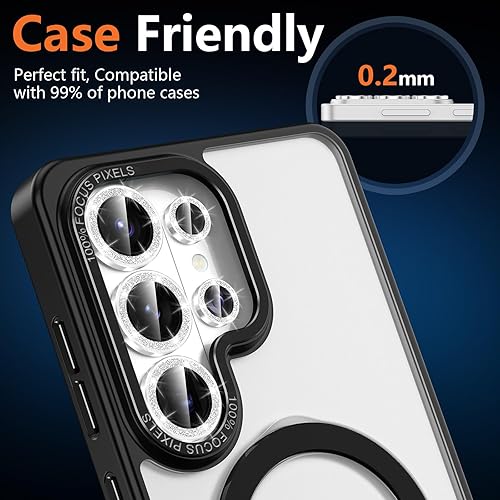 Vista 714 de para Samsung Galaxy Z Flip 7 Protector de Lente de Cámara, Cubierta de Lente de Vidrio Templado con Anillo de Metal Individual, [Fuerte Adhesión] 1