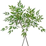 Branche de bambou artificielle Dremisland de 43,3 po, 2 pièces de tiges vertes artificielles, plantes de bambou porte-bonheur, buissons artificiels verts pour la décoration de la maison, du mariage et du jardin (Vert)