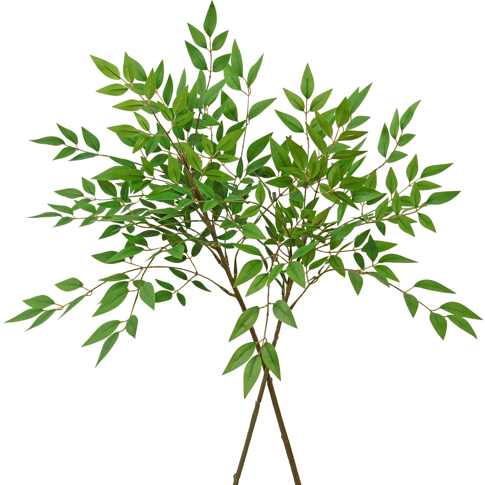 Green Nandian Fake Plants 2 Pcs Artificial Stems Tall Faux Plant Branches