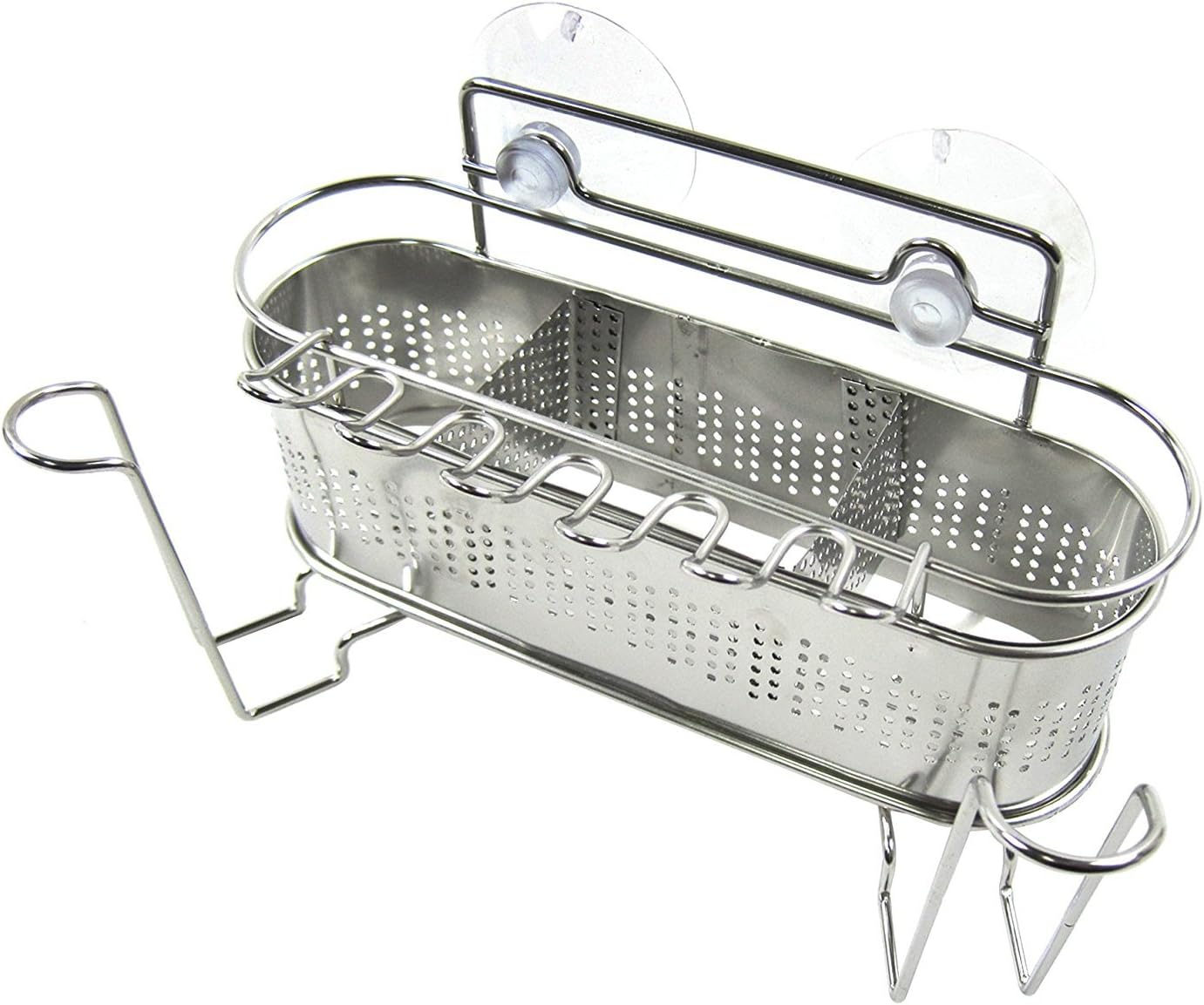 Living Core Stainless Steel Wire Toothbrush & Toothpaste Suction Cup Holder Bathroom Storage Silver