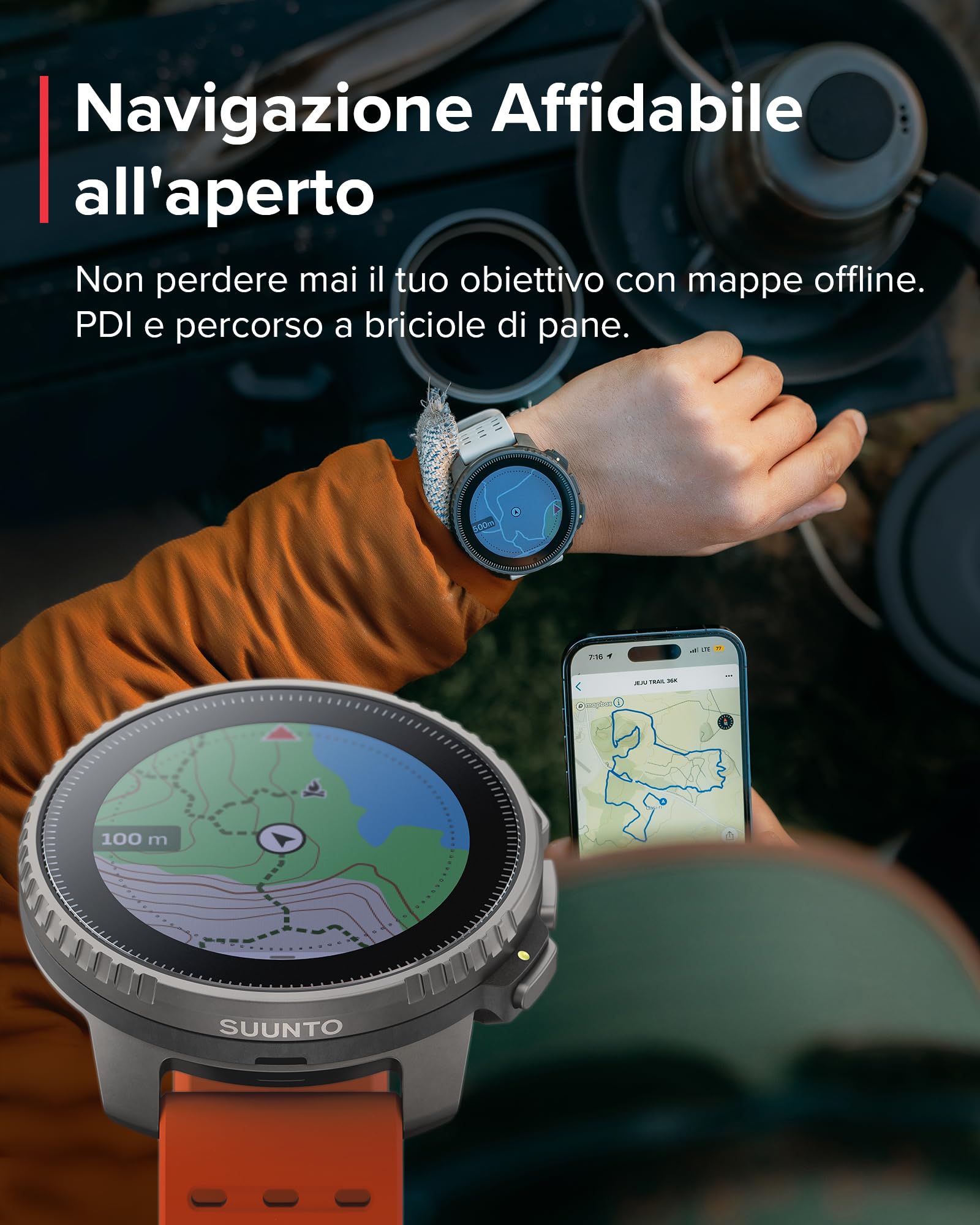 SUUNTO Vertical Orologio Sportivo, Smartwatch Impermeabile GPS Activity Tracker Mappe Offline, Monitoraggio Salute 24/7, 95+Sport, Cardiofrequenzimetro Altimetro Barometro, Ricarica Solare Opzionale - 4
