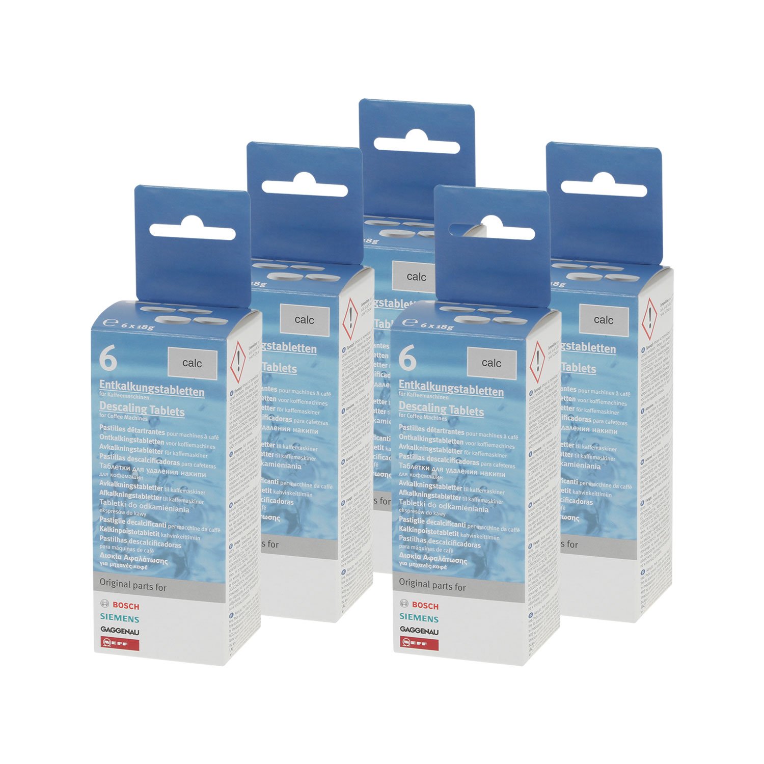 Pastillas descalcificadoras para Bosch Siemens (5 x 6)