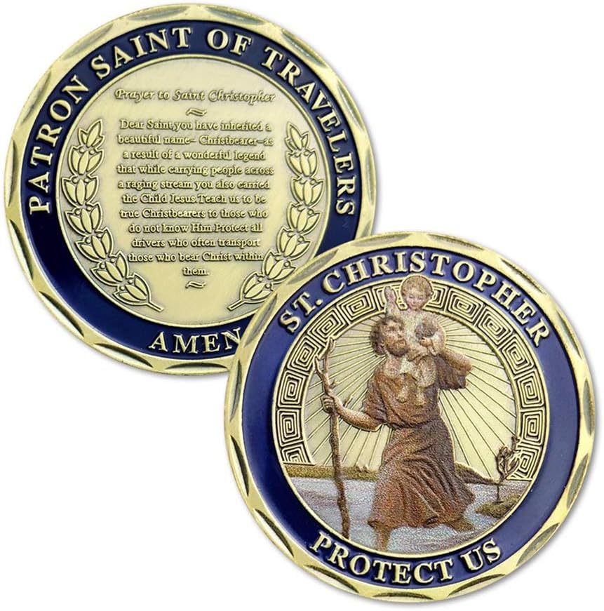 Patron Saint of Travelers Prayer Collector's Medallion St Christopher Challenge Coin