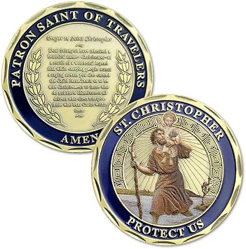 Patron Saint of Travelers Prayer Collectors Medallion St Christopher Challenge Coin