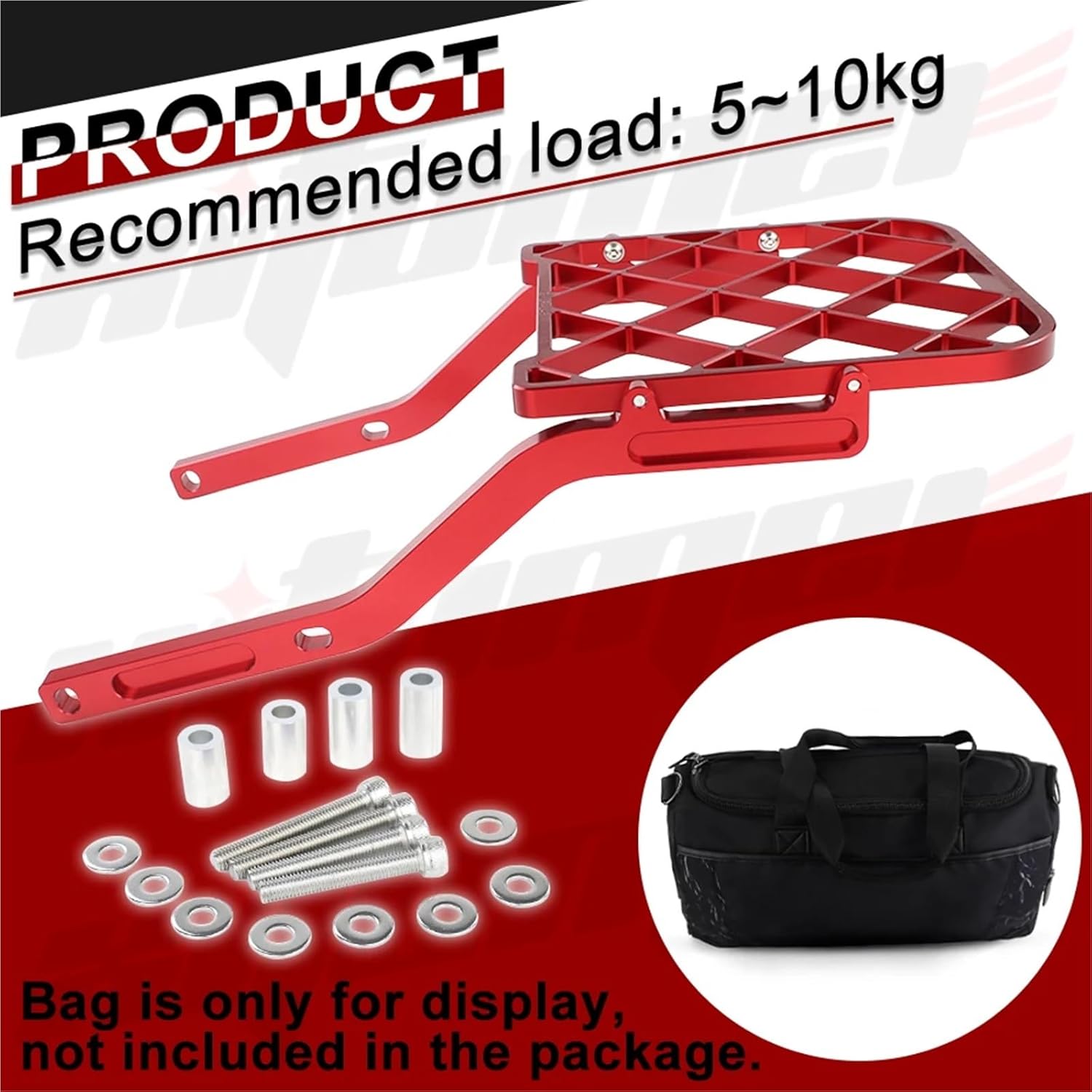 Replacement for Honda Grom 125 MSX125 2022 2023 2024 2025 MSX Rack Carrier Mount Backrest Shelf Holder Motorcycle Luggage Bracket(Black)