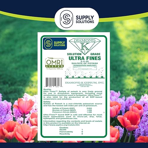 Miniatura 3 de Supply Solutions Sulfato de potasa 0-0-50 - Fertilizante orgánico de potasa - Adecuado para fertirrigación, sistemas de goteo, foliar, hidroponía,