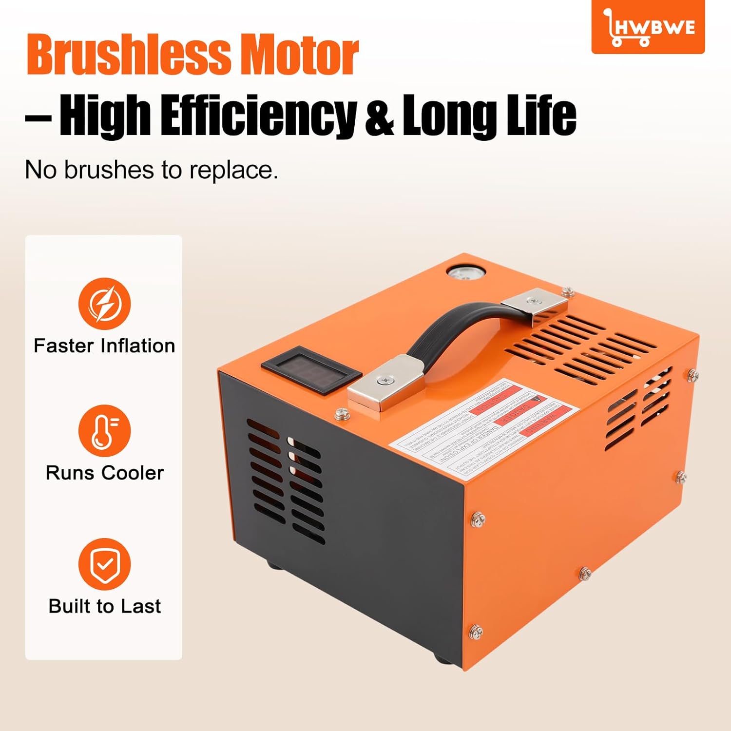 Air Compressor, 4500 PSI / 300 Bar, Fast Fill for Airguns or Paintball Tank, Auto Shut-Off, with a Transformer, Dual Power Car, Built-in Cooling Fan, 300W Portable Pcp Pump 110V AC/12V