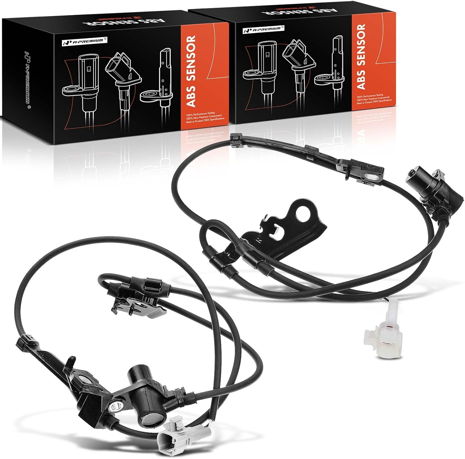 A-Premium ABS Wheel Speed Sensor Compatible with Toyota & Pontiac Models - Corolla 2003-2006, Matrix 2003-2008, Vibe 2003-2008, 1.8L - Front Driver and Passenger Side, 2-PC Set, Replace# 88969673