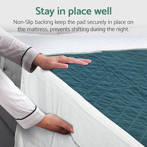 Miniatura 4 de CoolShields Almohadillas de cama impermeables, 60" x 36" pulgadas, protector de colchón lavable y reutilizable, almohadilla para mojar la cama por